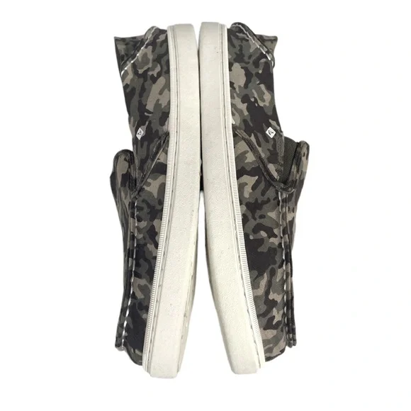 Sperry Top Siders Salty Washable Shoes Camo Green Tan Size 7 - Picture 4 of 7